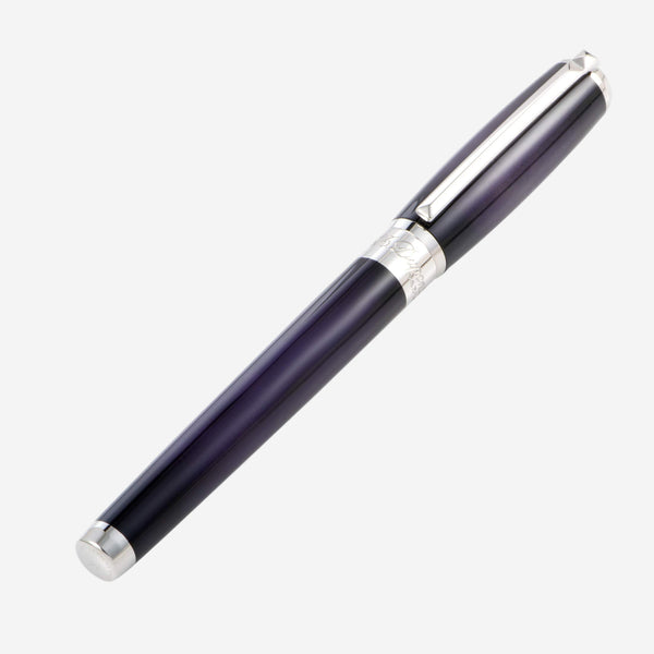S.T. Dupont Line D Atelier Purple Lacquer & Silver Rollerball Pen ST412711