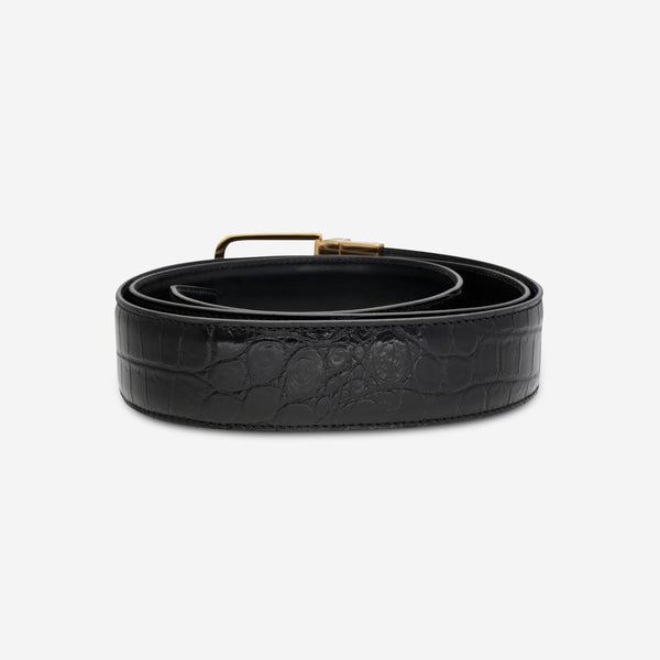Bally Arkin Black Leather 110cm Men's Belt 6232241