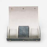 Rapport Soho Leather Stone Washed Three-Watch Roll D312