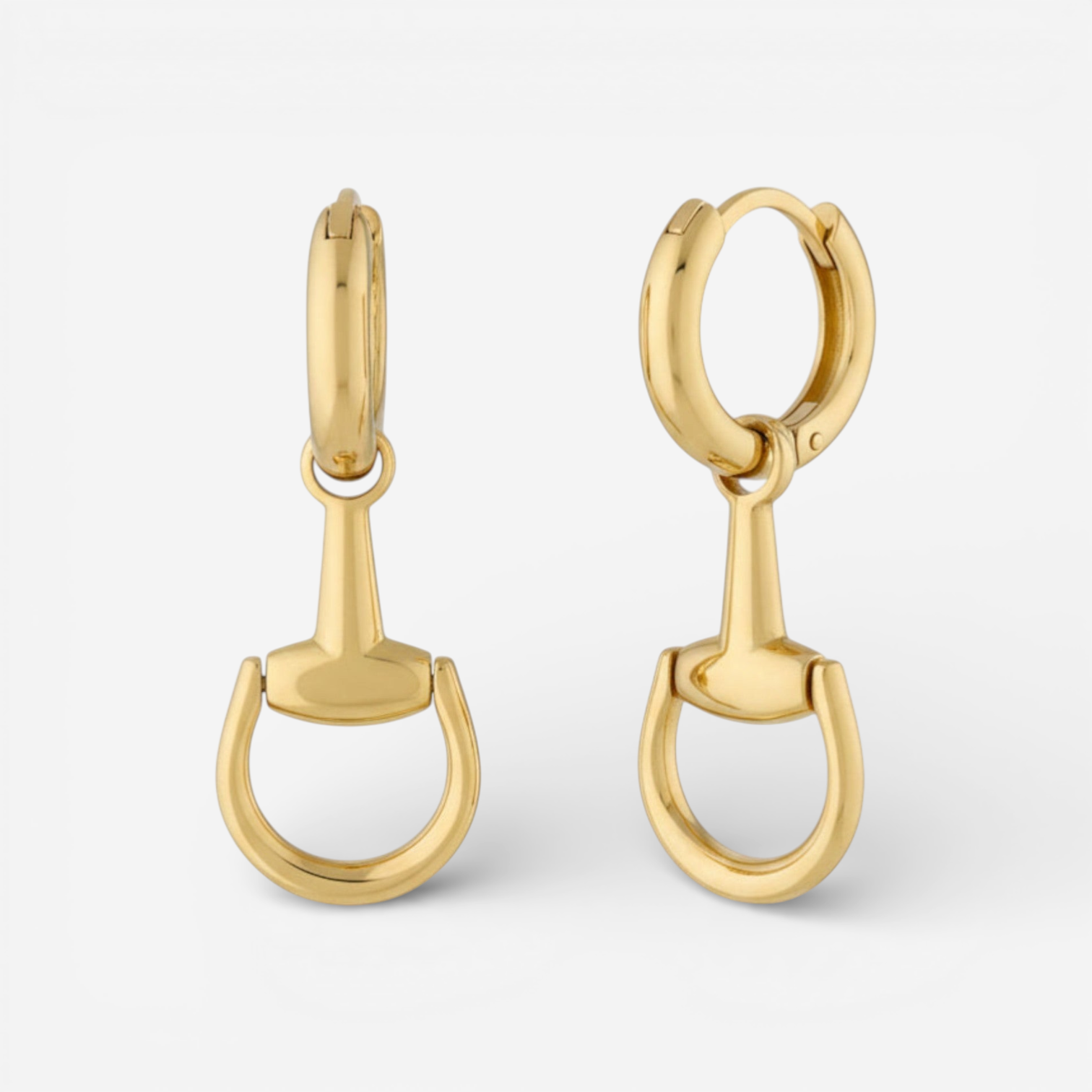 Horsebit 18K Yellow Gold Drop Earrings YBD79565600100U
