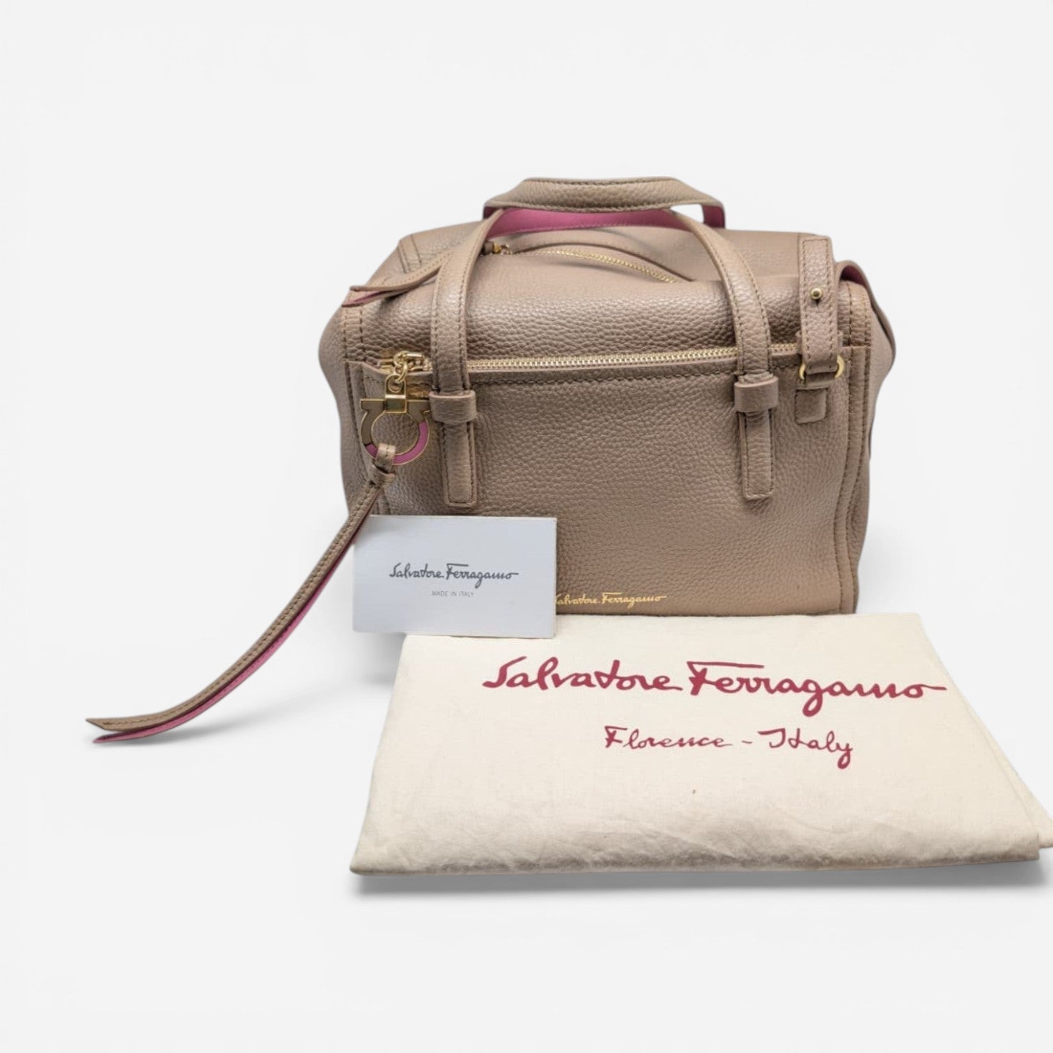 Salvatore Ferragamo Addy Women's 629504 Nutmeg Leather Handbag MSRP $2600 - THE SOLIST