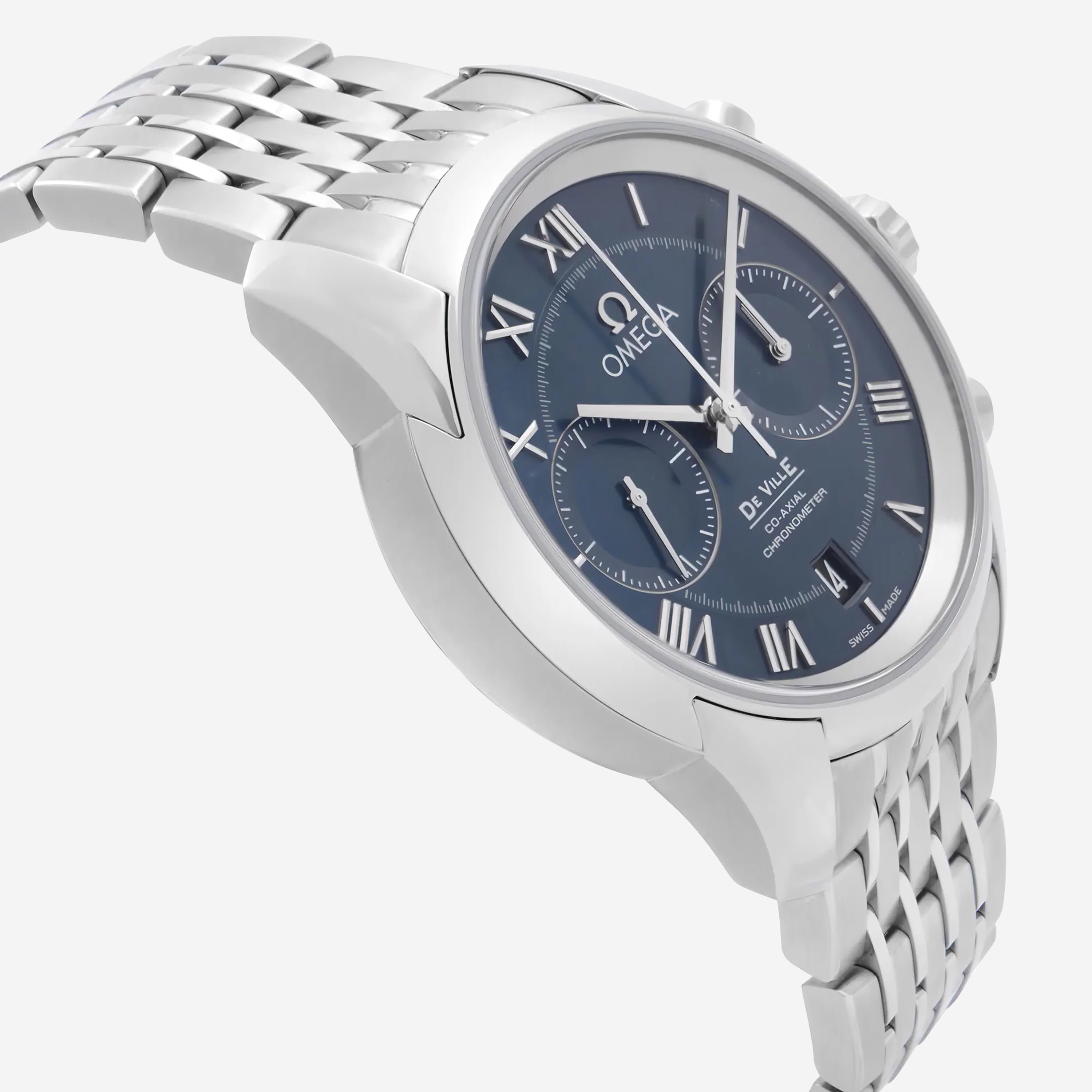 Omega De Ville Hour Vision Co Axial Steel Blue Dial Chronograph