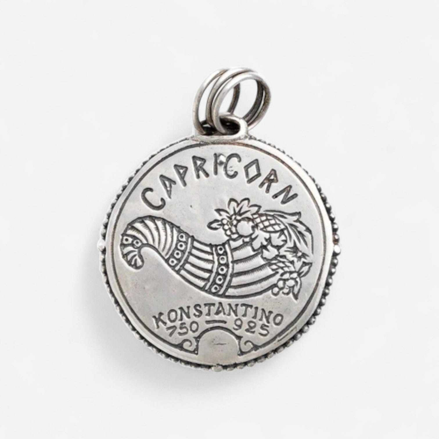 Konstantino Zodiac Capicorn Sterling Silver & 18K Yellow Gold Carved Pendant MEKJ632-130 - THE SOLIST