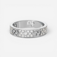 Gucci Icon 18K White Gold Diamond Band Ring YBC7294150020 - THE SOLIST