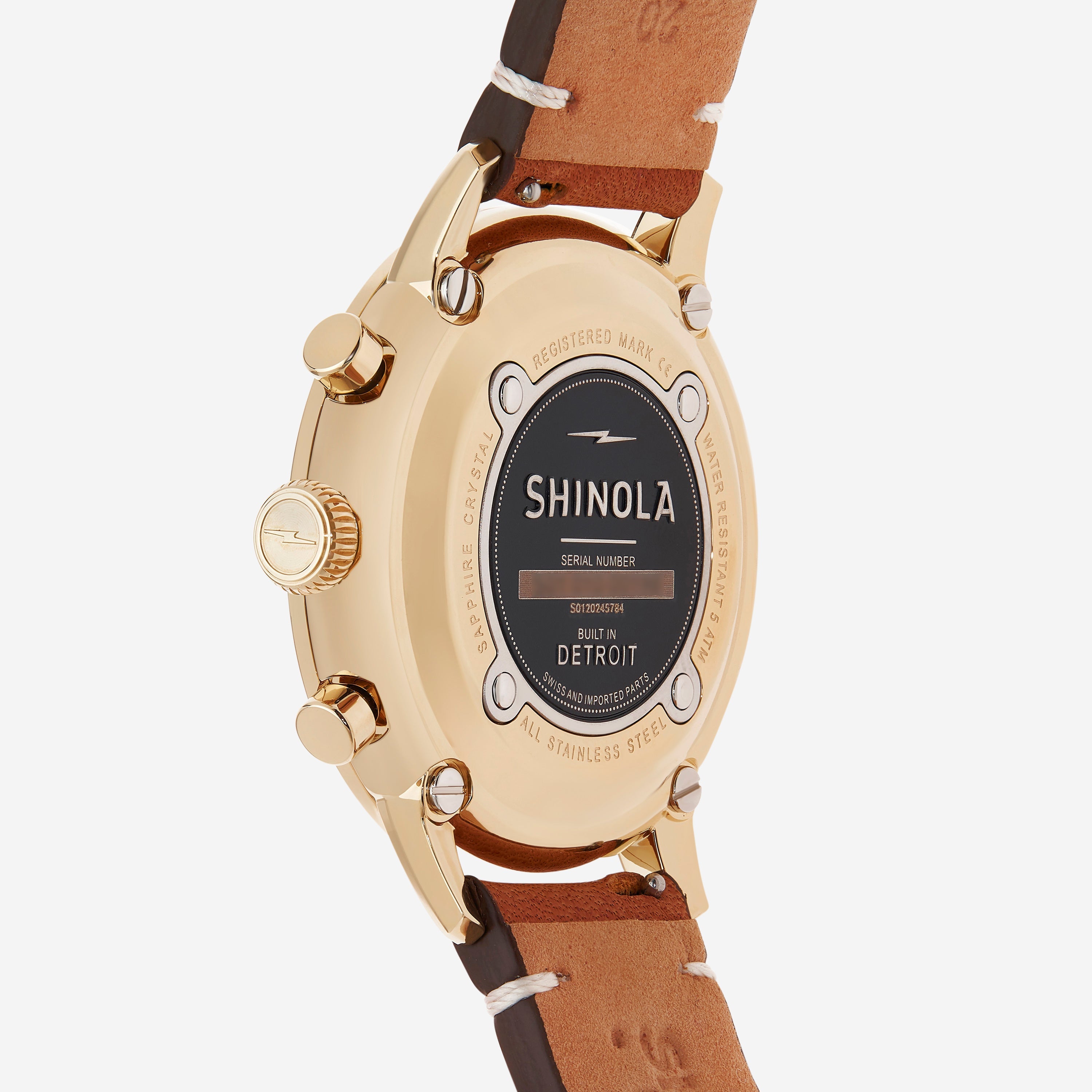 Shinola The Traveler Gold PVD Men's Quartz Chronograph Watch S0120245784