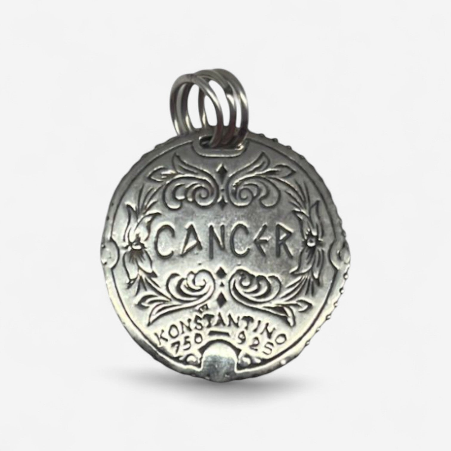Konstantino Zodiac Cancer Sterling Silver & 18K Yellow Gold Diamond Carved Pendant MEKJ623-109 - THE SOLIST