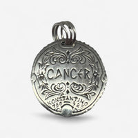 Konstantino Zodiac Cancer Sterling Silver & 18K Yellow Gold Diamond Carved Pendant MEKJ623-109 - THE SOLIST