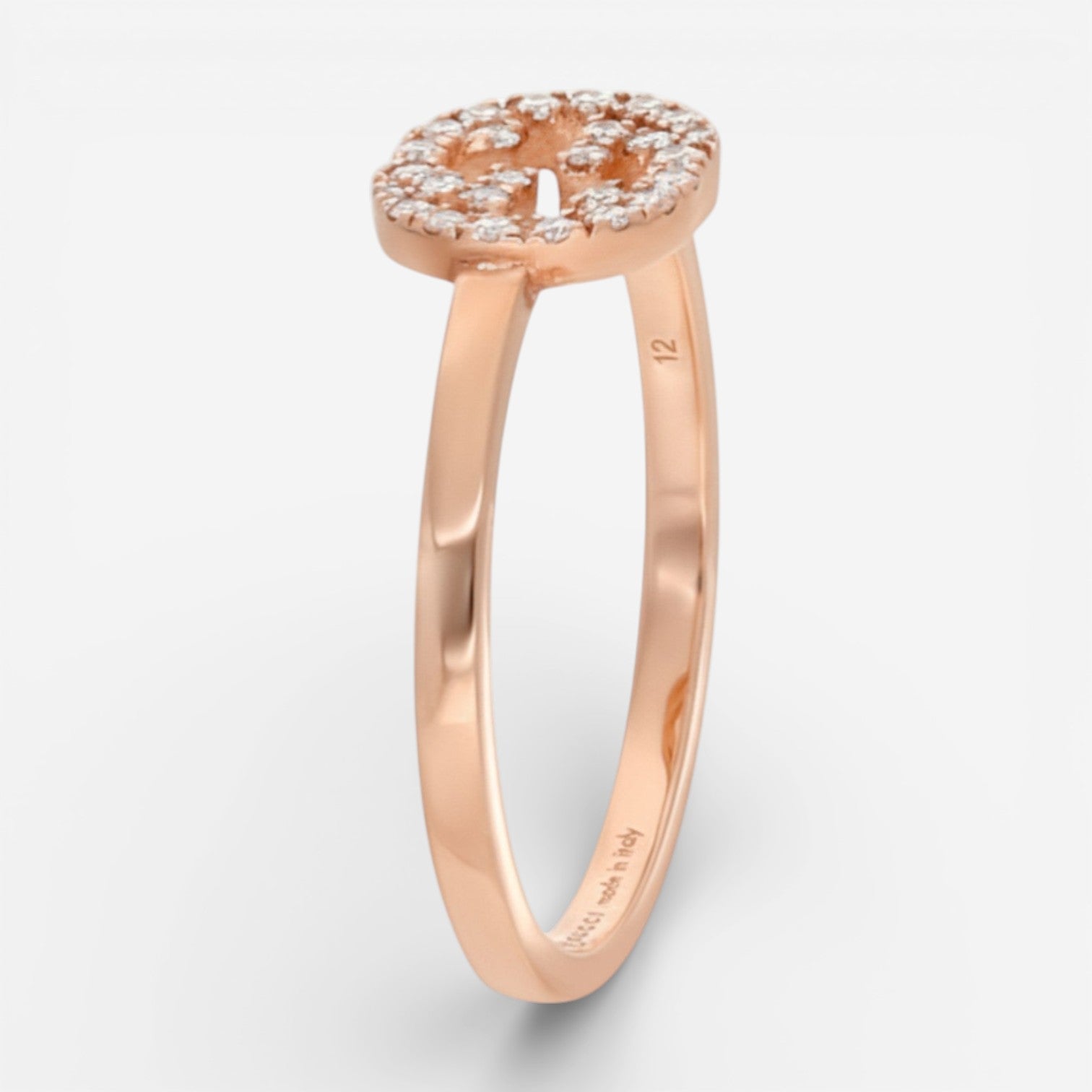 Gucci Interlocking G 18K Rose Gold Diamond Ring YBC7294120010 - THE SOLIST