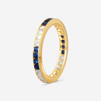 Suna 14K Yellow Gold Diamond & Sapphire Wedding Band Ring Sz. 6 W600S16YYb