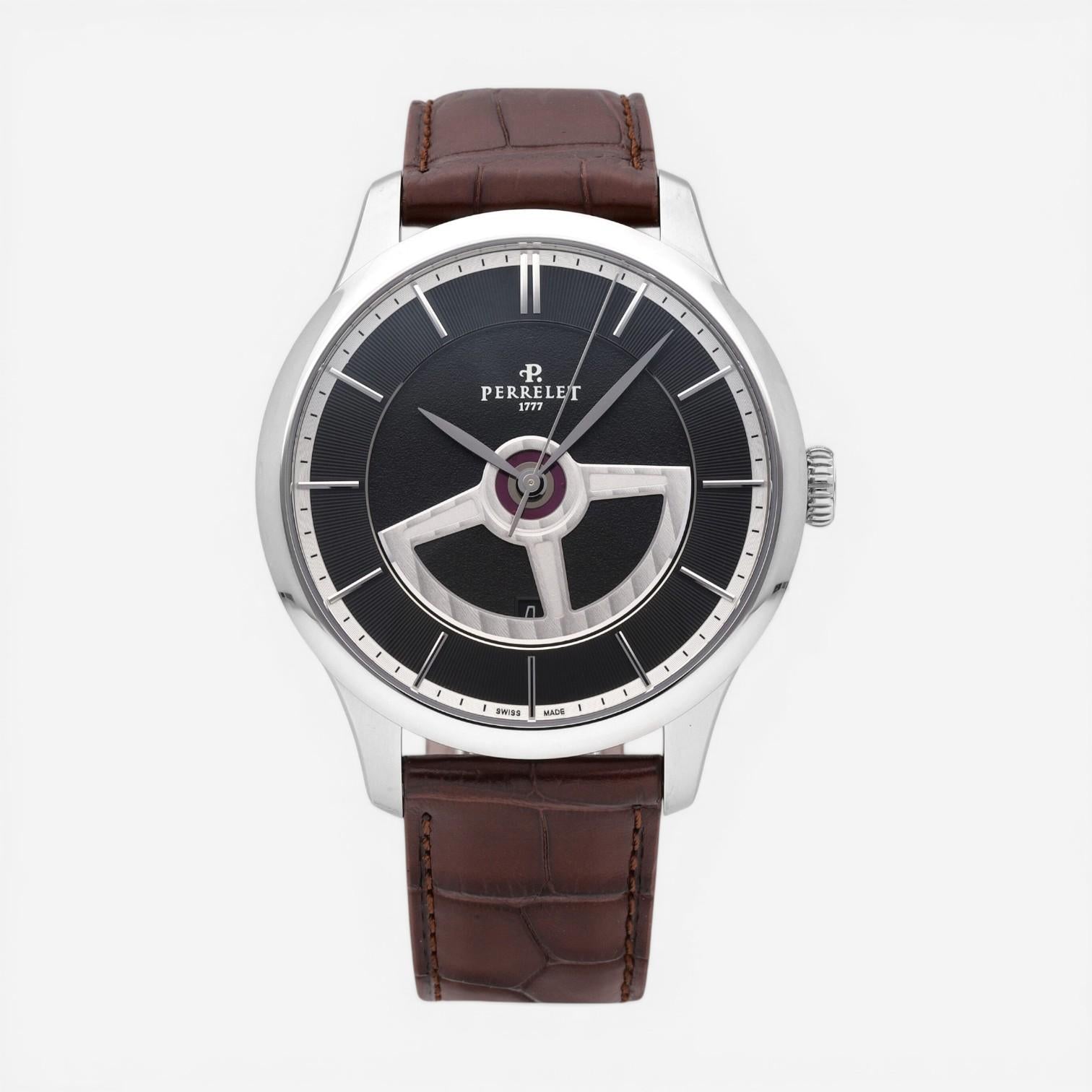 Perrelet First Class Double Rotor Stainless Steel Automatic Men's Watch A1090/2A