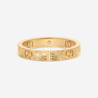 Gucci Icon Ring 18K Yellow Gold and Diamond Band Ring YBC7278920020 MSRP $1,610 - THE SOLIST