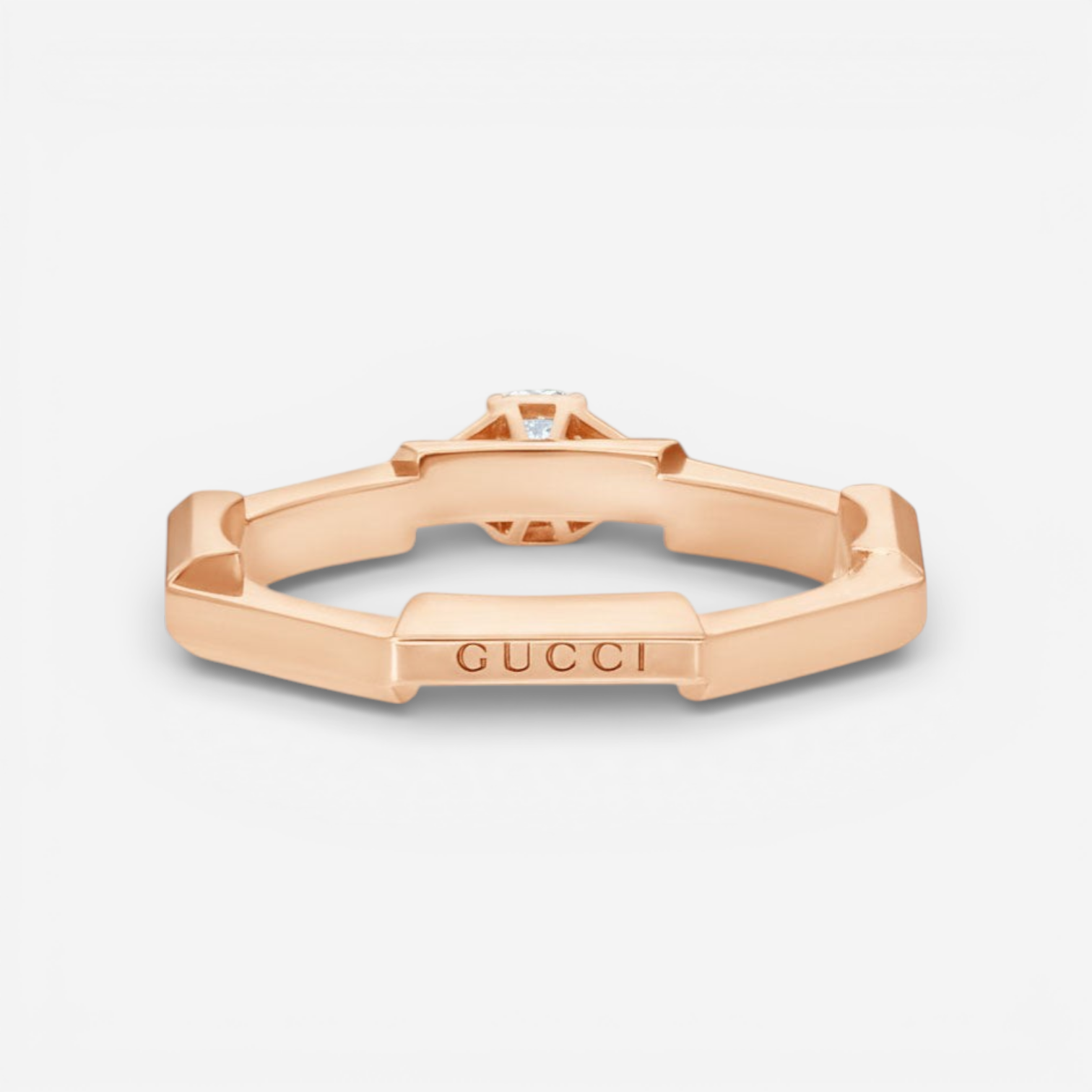 Gucci 18kt Rose Gold & Diamond Ring YBC7449710010 MSRP $3,450 - THE SOLIST