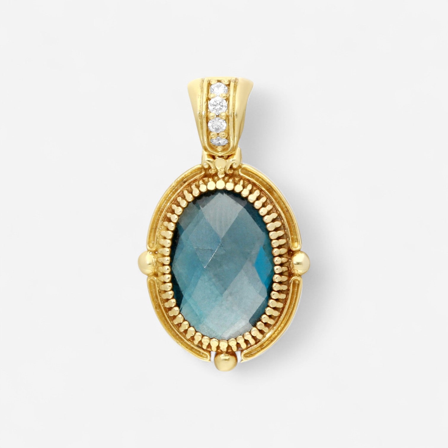 Konstantino 18K Yellow Gold Diamond & London Blue Topaz Pendant MEMK04005-18KT-318