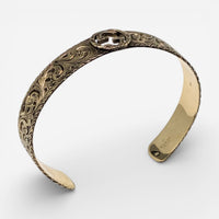 Gucci Interlocking GG 18K Yellow Gold Logo Engraved Cuff Bracelet YBA5798940010 - THE SOLIST