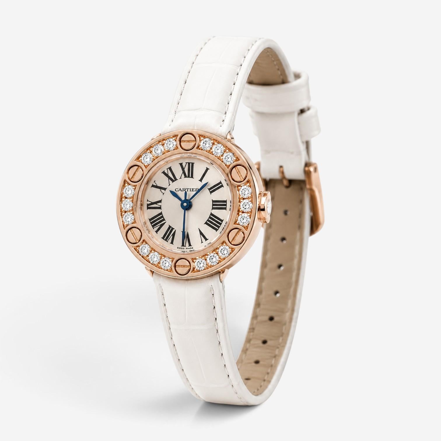 Cartier Love 18K Rose Gold Diamond Quartz Ladies Watch WE800631