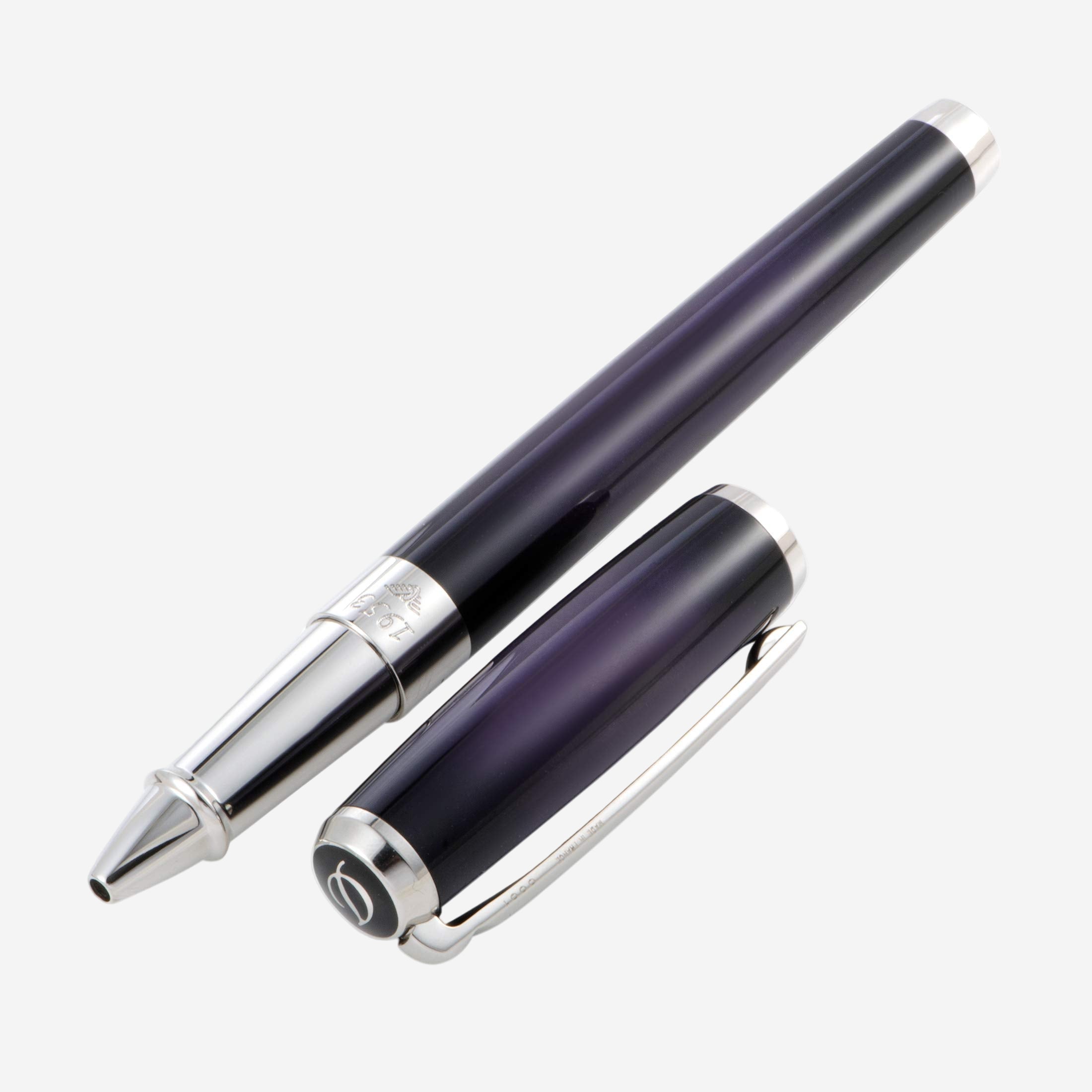 S.T. Dupont Line D Atelier Purple Lacquer & Silver Rollerball Pen ST412711