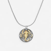 Konstantino Zodiac Scorpio Sterling Silver & 18K Yellow Gold Diamond Carved Pendant MEKJ633-109 - THE SOLIST