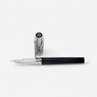 S.T. Dupont Conquest of the Wild West Black & Silver Lacquer & Palladium Fountain Pen 410065