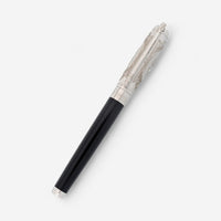 S.T. Dupont Conquest of the Wild West Black & Silver Lacquer & Palladium Fountain Pen 410065
