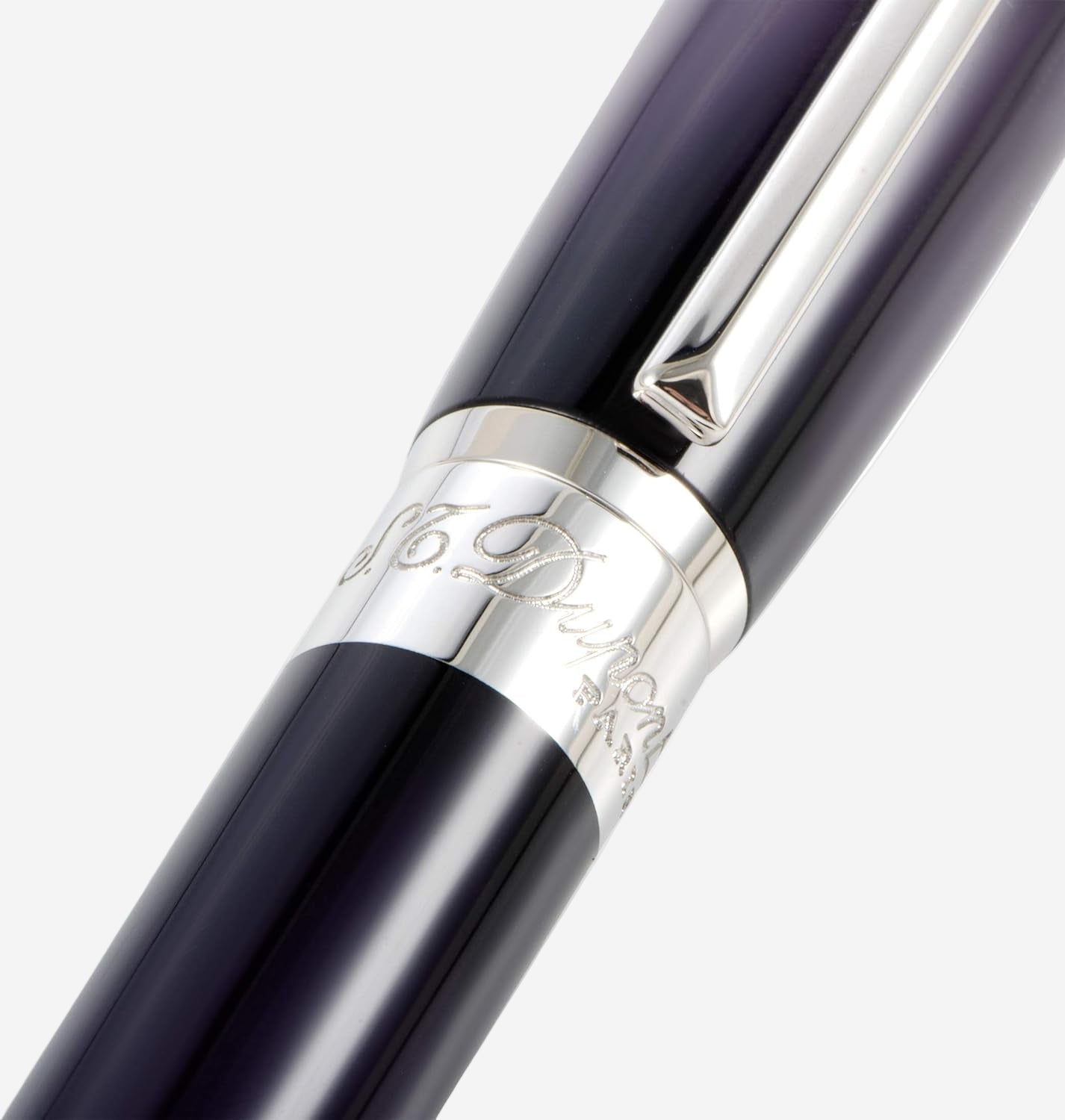 S.T. Dupont Line D Atelier Purple Lacquer & Silver Rollerball Pen ST412711