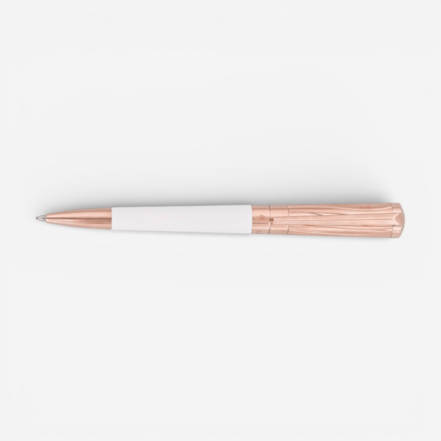 S.T. Dupont Liberté White Lacquer & Rose Gold Ballpoint Pen DP465398 - THE SOLIST
