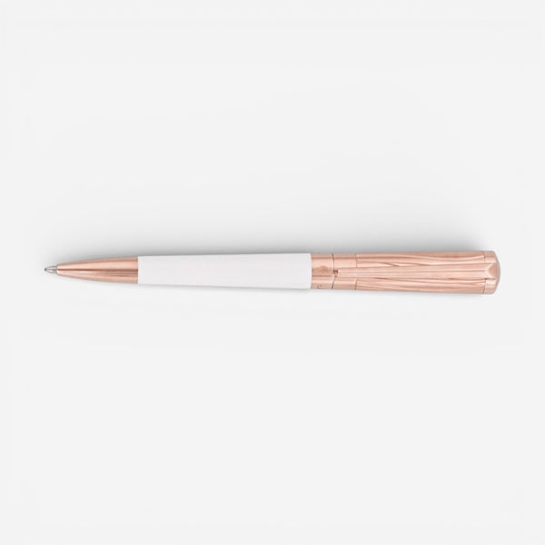 S.T. Dupont Liberté White Lacquer & Rose Gold Ballpoint Pen DP465398