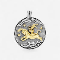 Konstantino Zodiac Taurus Sterling Silver & 18K Yellow Gold Carved Pendant MEKJ634-130 - THE SOLIST