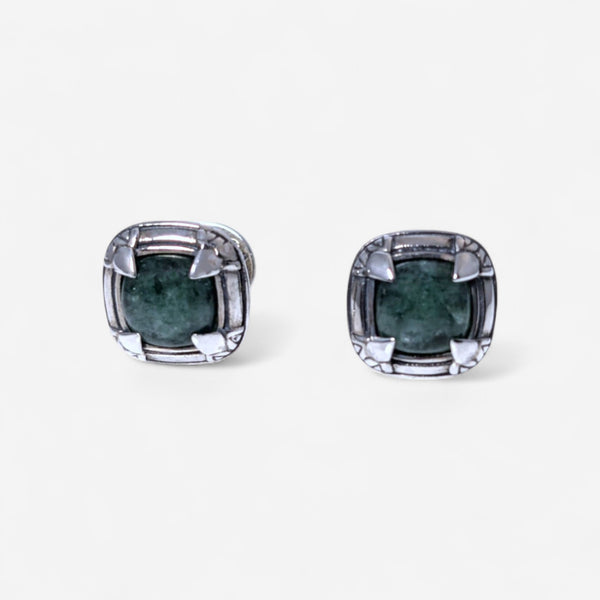 Konstantino Sterling Silver Green Aventurine Cufflinks MAKJ91-131-448