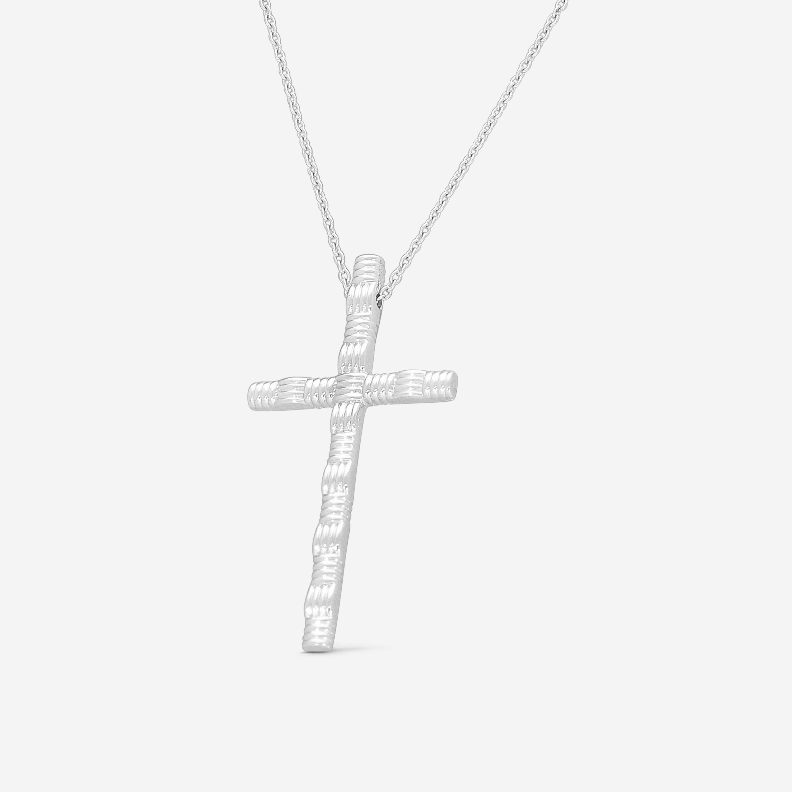 Roberto Coin Appassionata 18K White Gold Cross Necklace 777100AWCH00