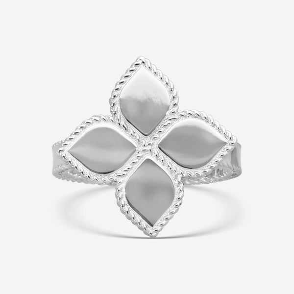 Roberto Coin Princess Flower 18K White Gold Ring Sz. 6.5 7771378AW650