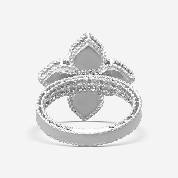 Roberto Coin Princess Flower 18K White Gold Ring Sz. 6.5 7771378AW650