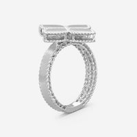 Roberto Coin Princess Flower 18K White Gold Ring Sz. 6.5 7771378AW650