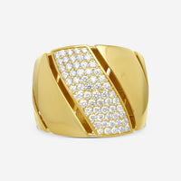 Roberto Coin Torchon 18K Yellow Gold Diamond Dome Ring Sz. 6.5 7771417AY65X