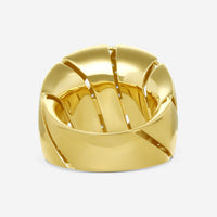 Roberto Coin Torchon 18K Yellow Gold Diamond Dome Ring Sz. 6.5 7771417AY65X