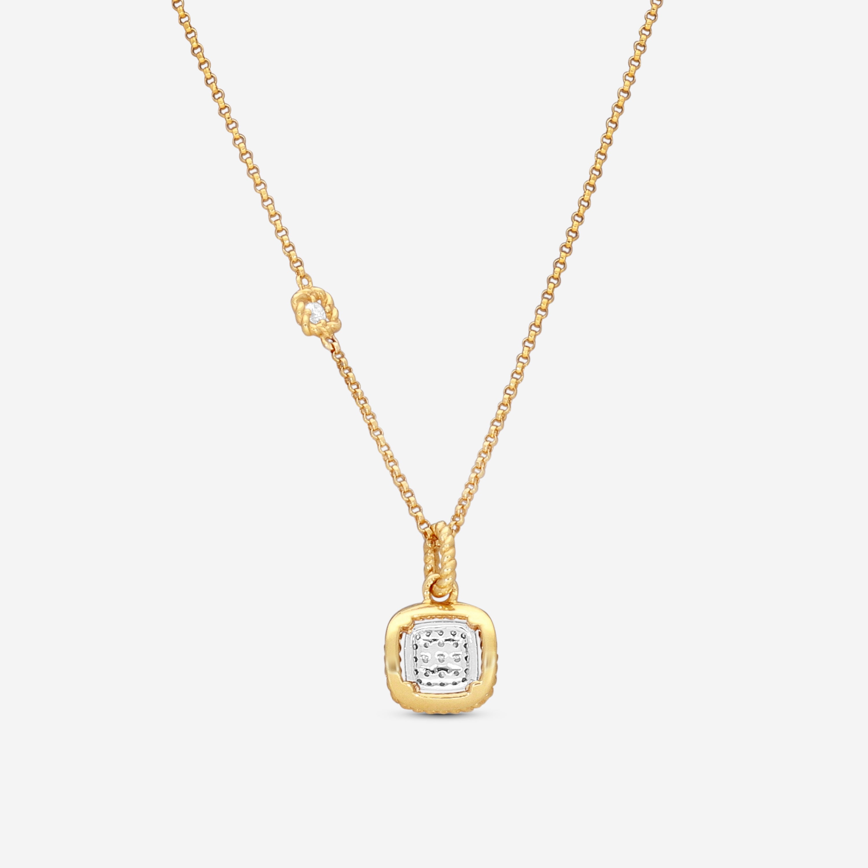 Roberto Coin New Barocco 18K Yellow & White Gold Diamond Pendant Necklace 7771466AJCHX