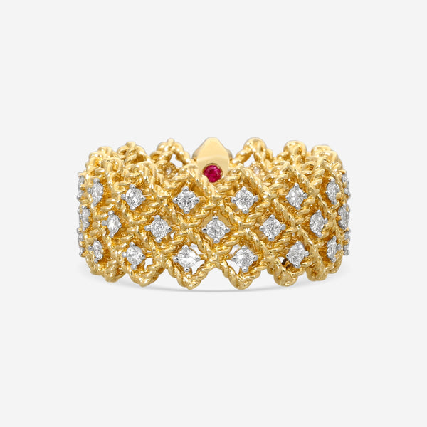 Roberto Coin Roman Barocco 18K Yellow Gold Diamond Ring Sz. 6.5 7771650AY65X