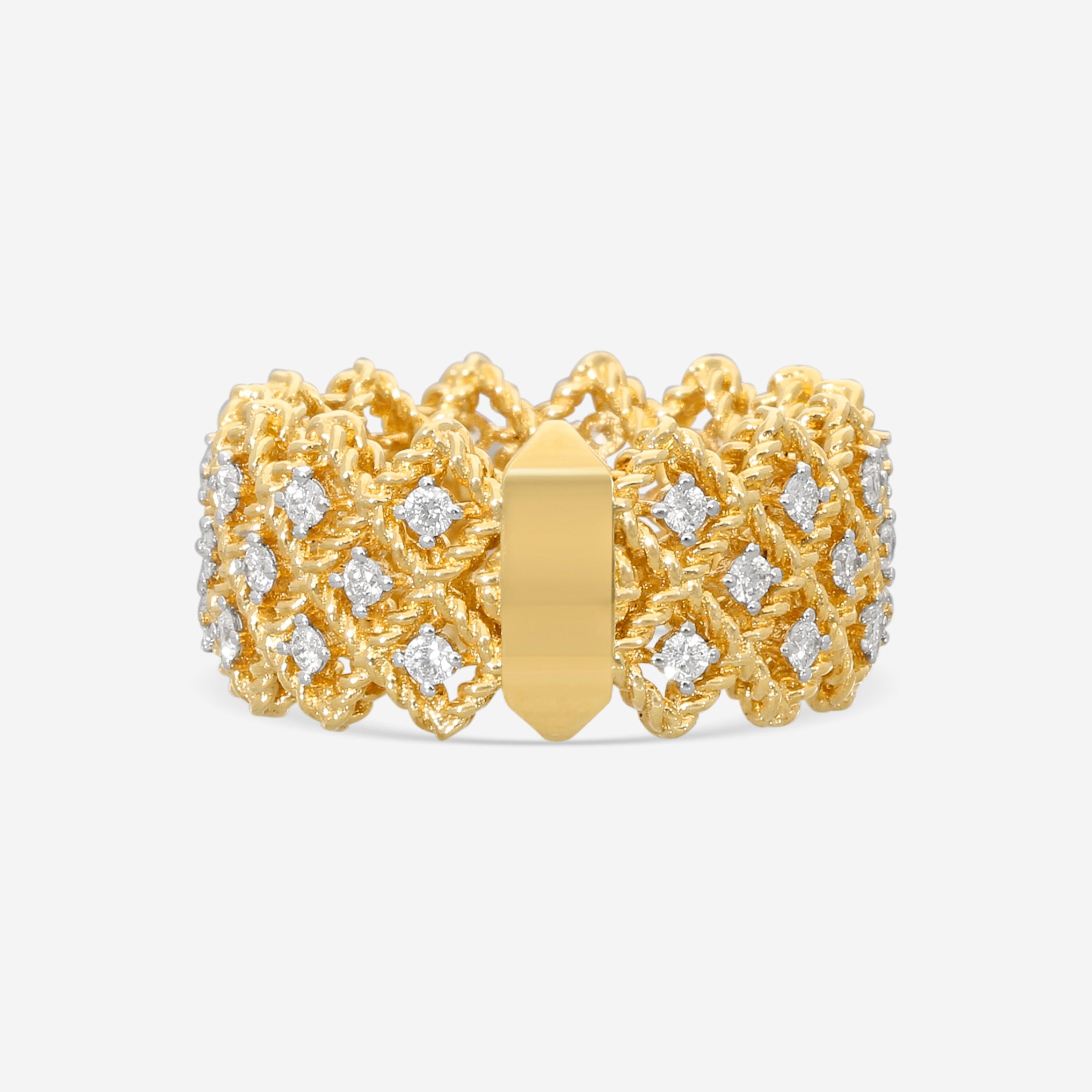 Roberto Coin Roman Barocco 18K Yellow Gold Diamond Ring Sz. 6.5 7771650AY65X