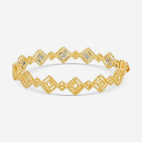 Roberto Coin Roman Barocco 18K Yellow & White Gold Diamond Bangle Bracelet 7771655AJBAX - THE SOLIST