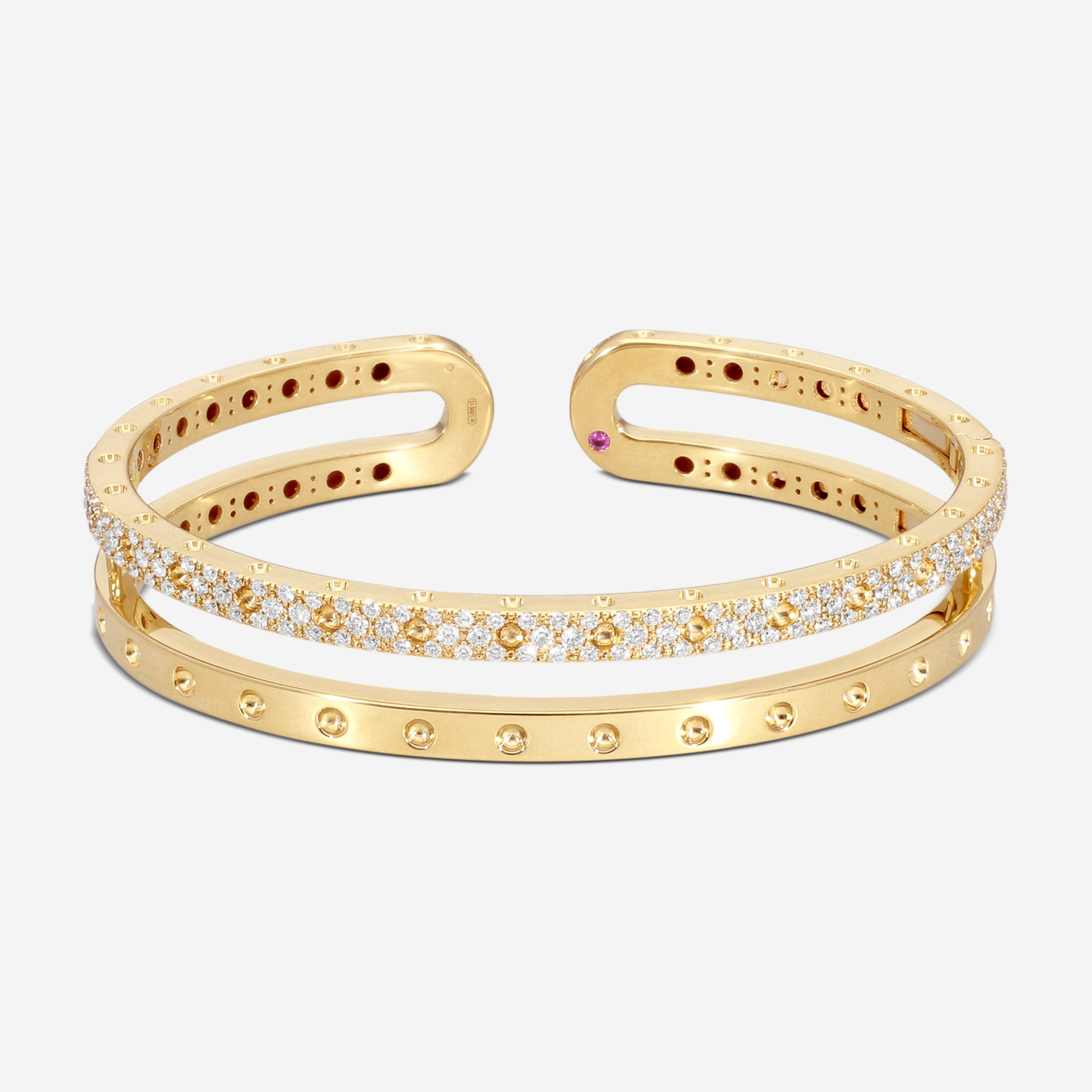 Roberto Coin Pois Moi 18K Yellow Gold Diamond Bangle Bracelet 7771692AYBAX - THE SOLIST
