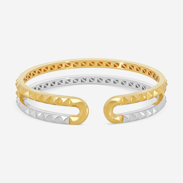 Roberto Coin Obelisco 18K Yellow & White Gold Diamond Double Bangle Bracelet 7771780AJBAX - THE SOLIST