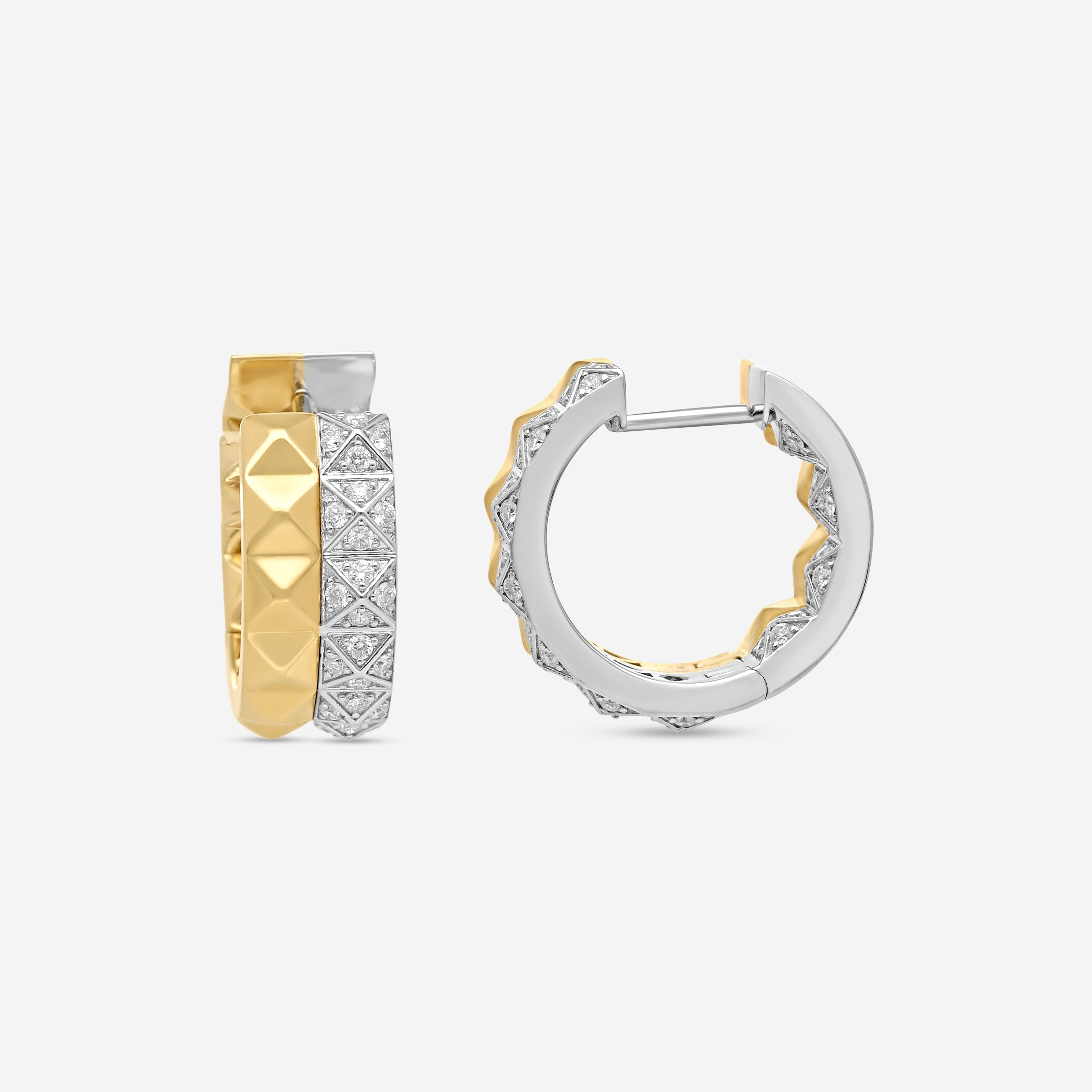 Roberto Coin Obelisco 18K Yellow & White Gold Diamond Earrings 7771787AJERX