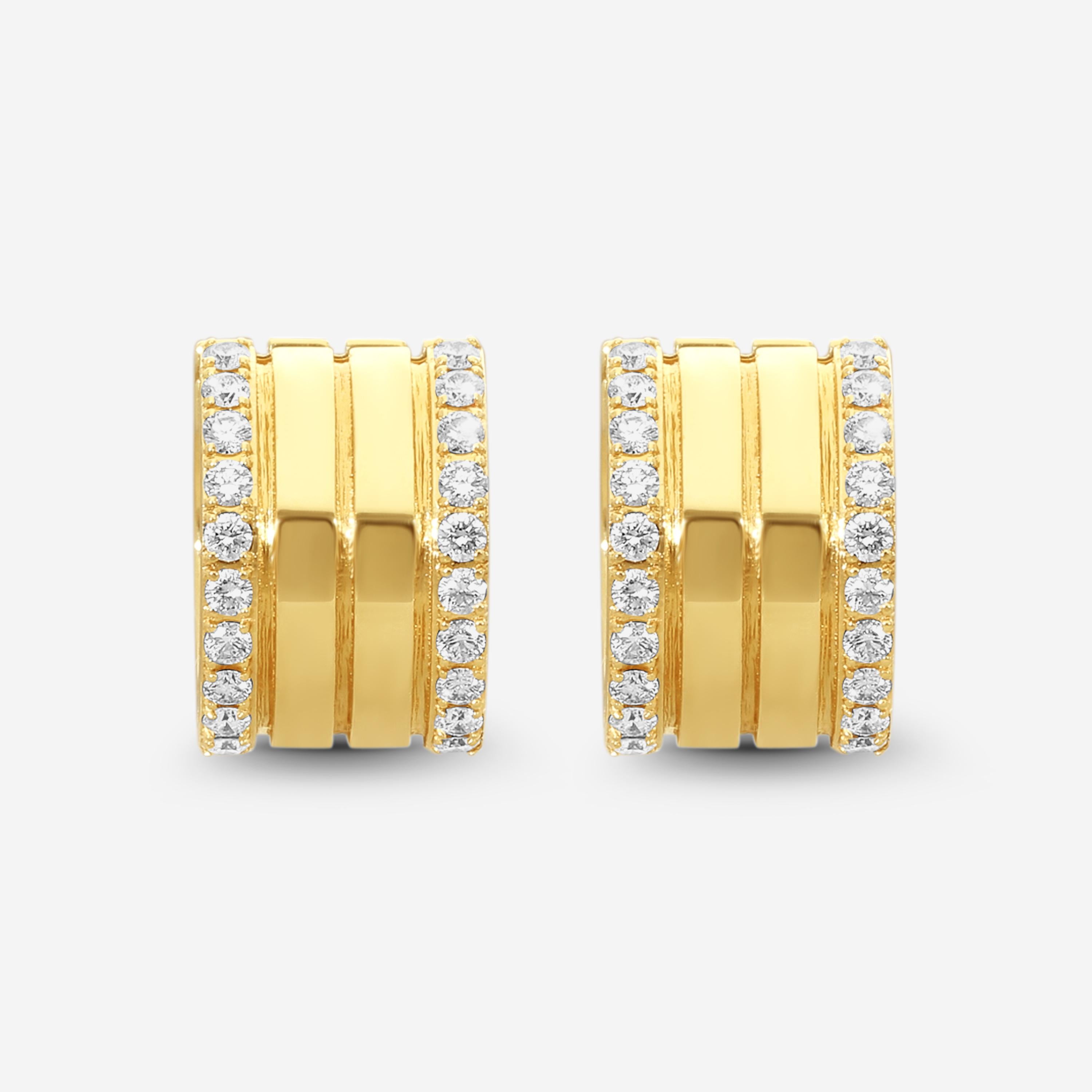 Roberto Coin Portofino 18K Yellow Gold Diamond 4-Row Hoop Earrings 7771905AYERX