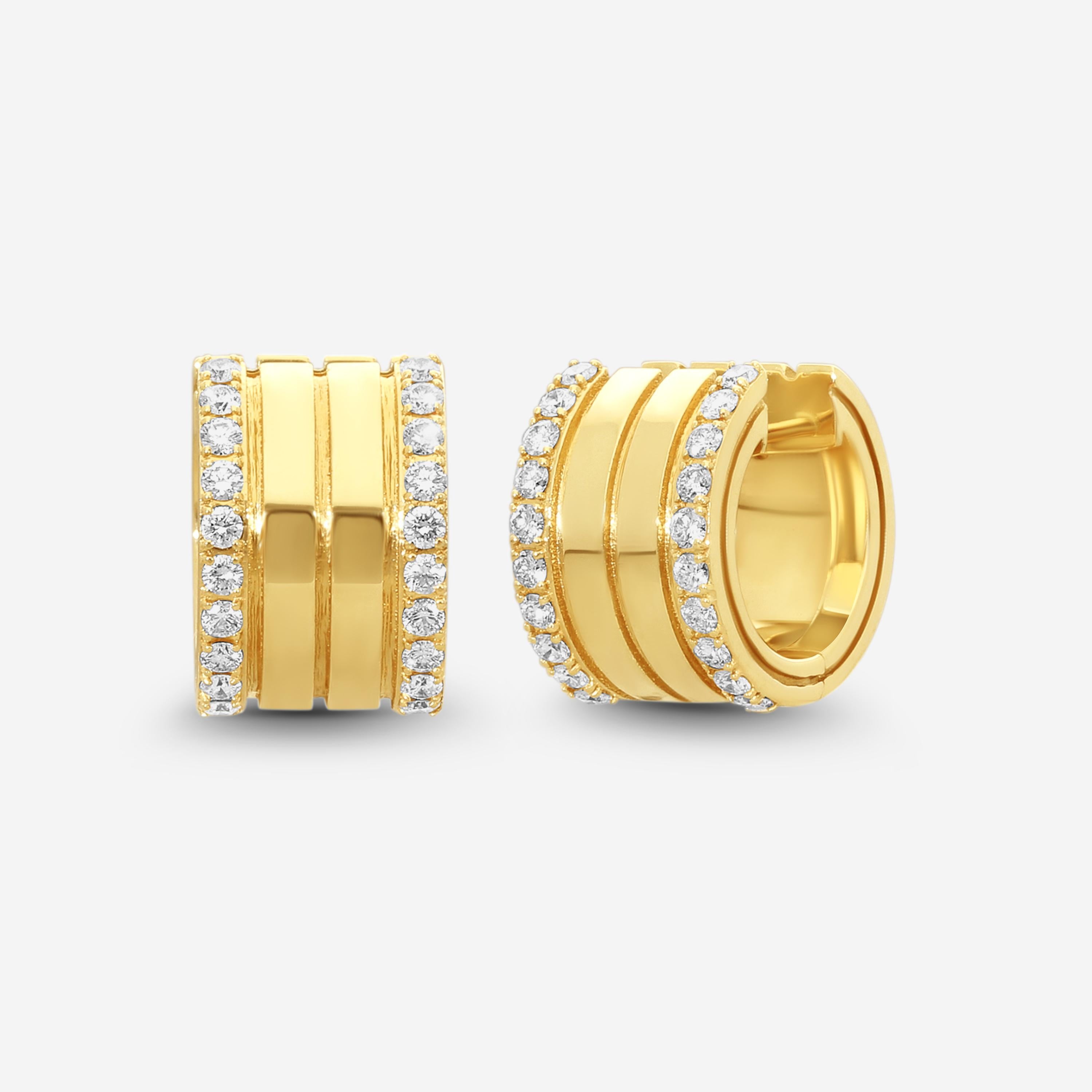 Roberto Coin Portofino 18K Yellow Gold Diamond 4-Row Hoop Earrings 7771905AYERX