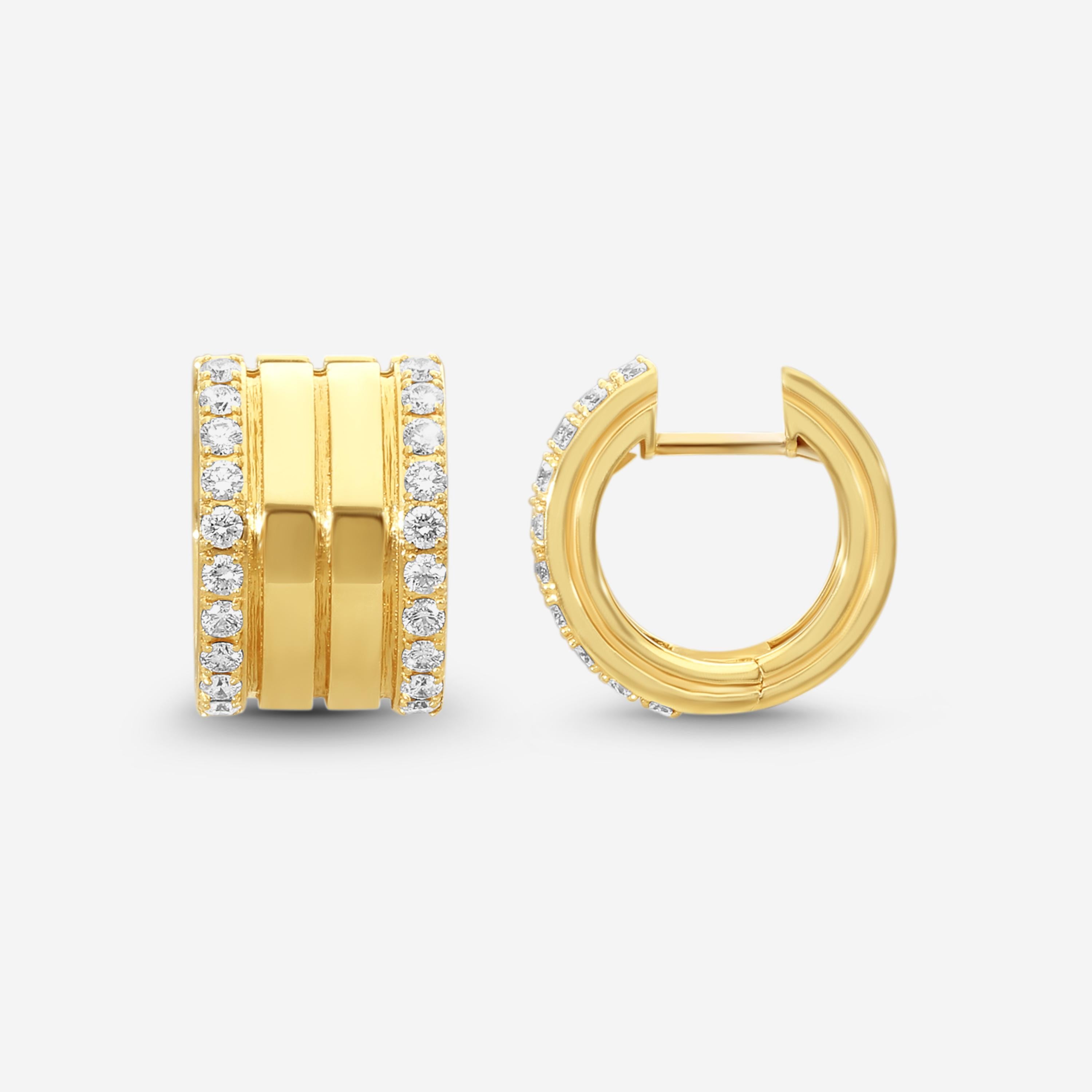 Roberto Coin Portofino 18K Yellow Gold Diamond 4-Row Hoop Earrings 7771905AYERX