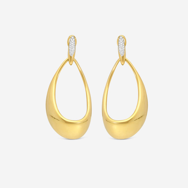 Roberto Coin Oro Classic 18K Yellow & White Gold Diamond Drop Earrings 7772035AJERX
