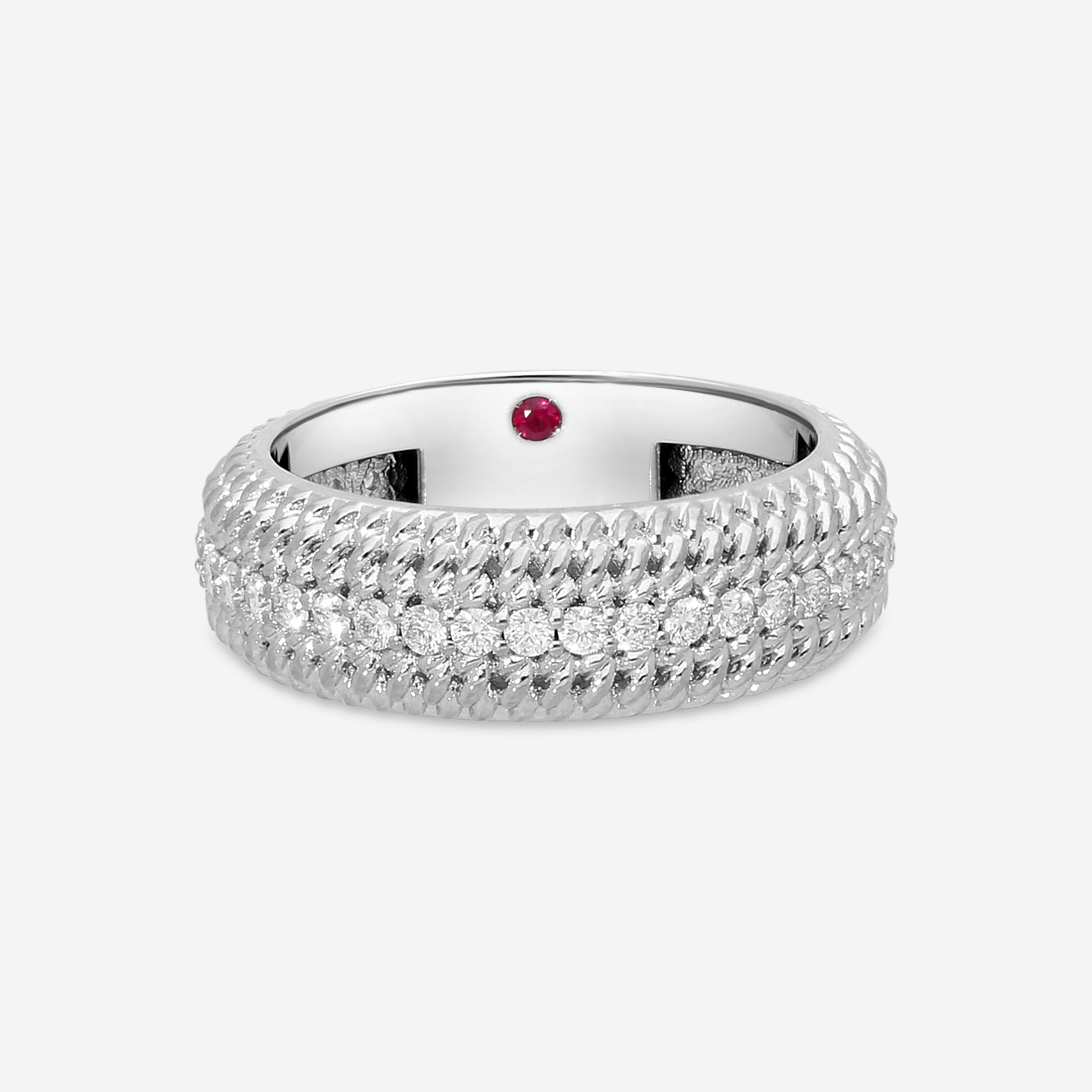 Roberto Coin Opera 18K White Gold Diamond Band Ring Sz. 8.25 7772779AW80X - THE SOLIST