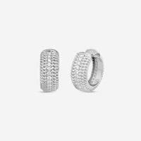 Roberto Coin Opera 18K White Gold Diamond Hoop Earrings 7772779AWERX - THE SOLIST