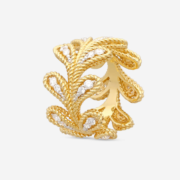 Roberto Coin Byzantine Barocco 18K Yellow & White Gold Diamond Ring Sz. 6.5 7772809AJ65X
