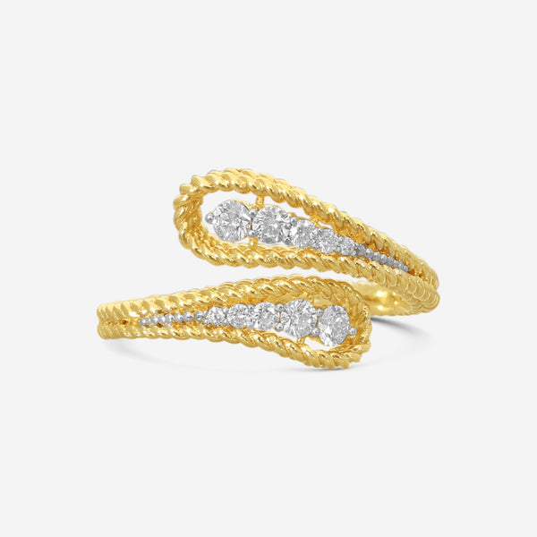 Roberto Coin Byzantine Barocco 18K Yellow Gold Diamond Ring Sz. 6.5 7772810AJ65X