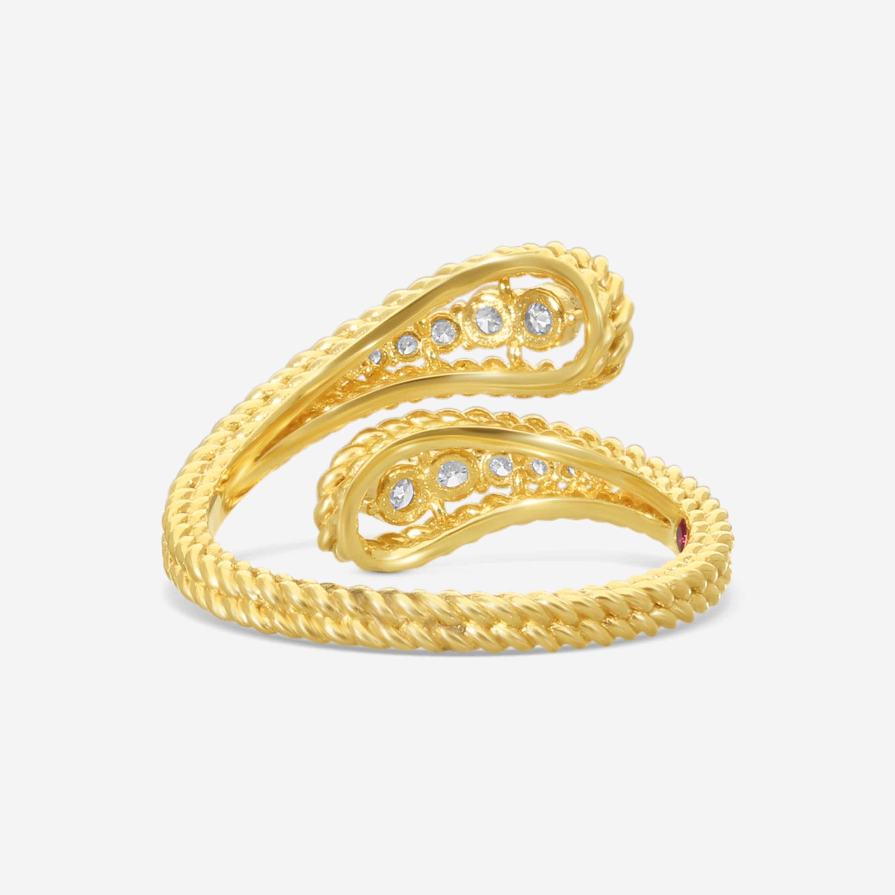 Roberto Coin Byzantine Barocco 18K Yellow Gold Diamond Ring Sz. 6.5 7772810AJ65X